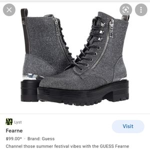 Guess fearne sparkle combat boots